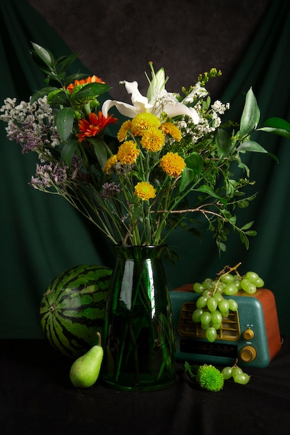 Foto grátis vaso de flores em barroco como fotografia