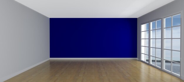 Vazio com uma sala de parede azul