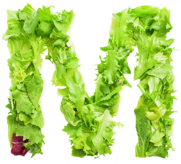 Foto grátis vegetariana letra m