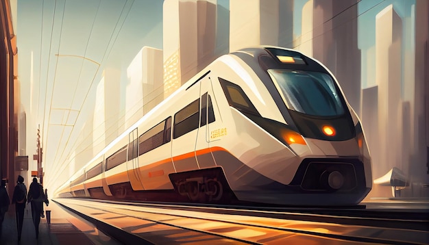 Velocidade de transporte em uma IA geradora de trilhos de trem turva