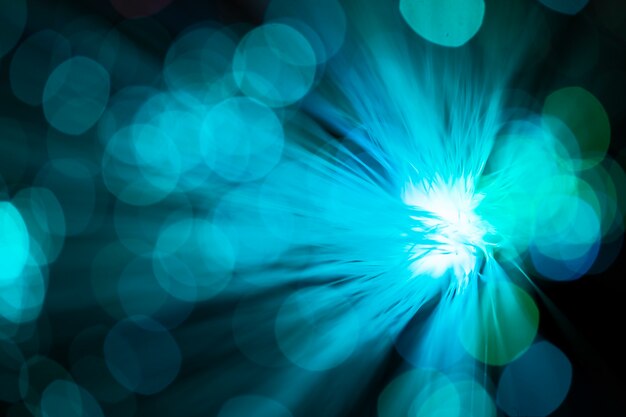 Ventilador abstrato azul em fibra óptica