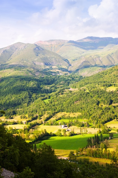 Verão, vista, vale, pyrenees