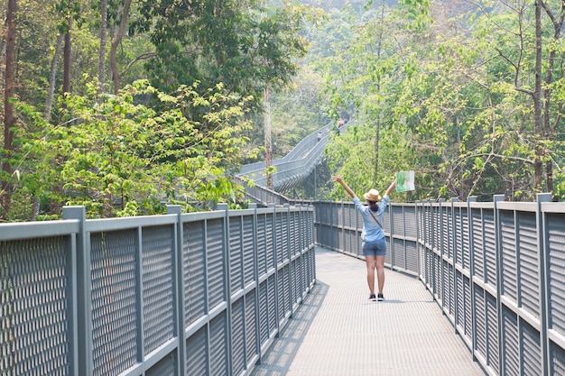 Viagem jovem pessoa de beleza feminina viajando