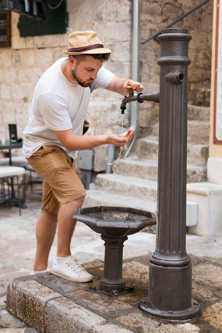 Foto grátis viajante masculino em montenegro ao ar livre