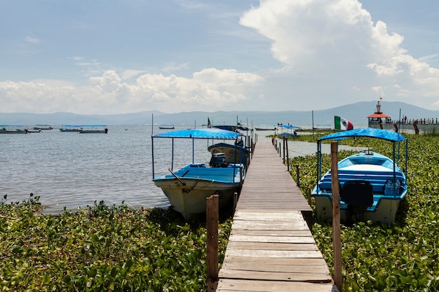 Foto grátis vida na paisagem do méxico com barcos