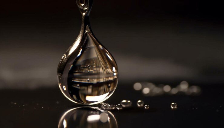 Foto grátis vidro úmido transparente reflete formas de cristal abstratas geradas por ia