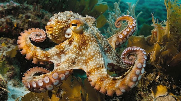 Foto grátis view of octopus in its natural underwater habitat