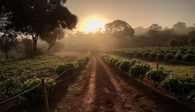 Foto grátis vinhedo beijado pelo sol, uvas maduras, vinho fresco gerado por ia