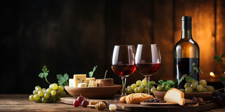 Foto grátis vinhos essenciais para uma noite relaxante