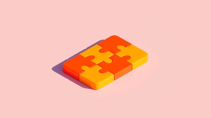 Foto grátis visão 3d das peças do quebra-cabeça