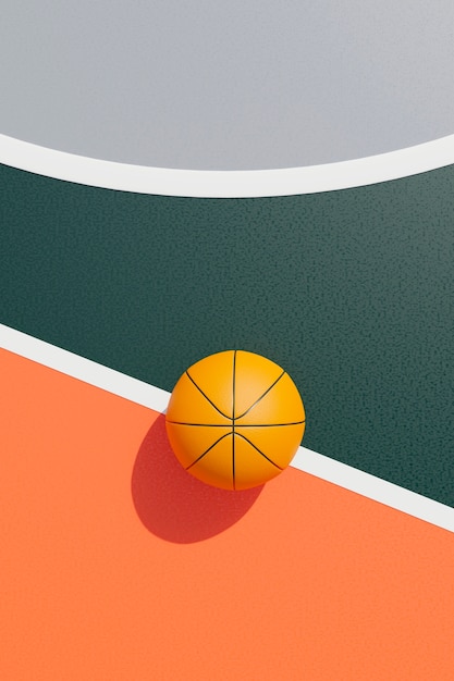 Foto grátis visão 3d dos fundamentos do basquete