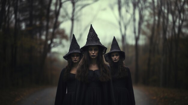 Visão de bruxas assustadoras