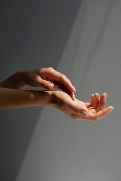 Visão de mãos humanas
