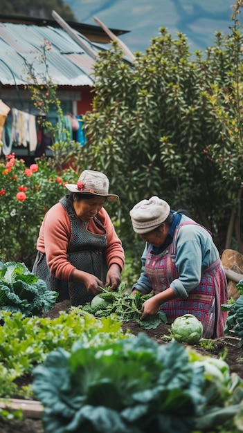 Visão de mulheres trabalhando no setor agrícola para celebrar o Dia do Trabalho para as mulheres.