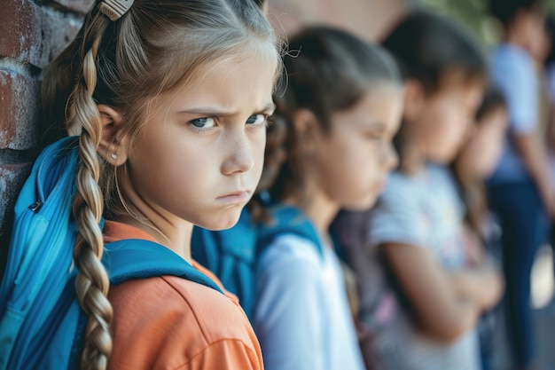 Foto grátis visão de uma criança que sofre de bullying na escola