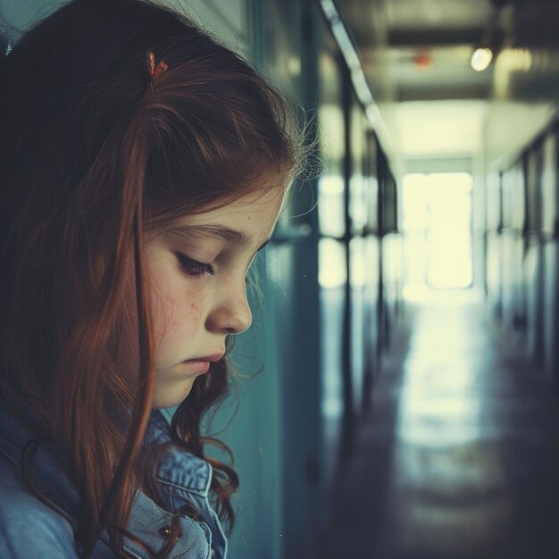 Visão de uma criança que sofre de bullying na escola