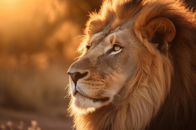 Visão do leão na natureza