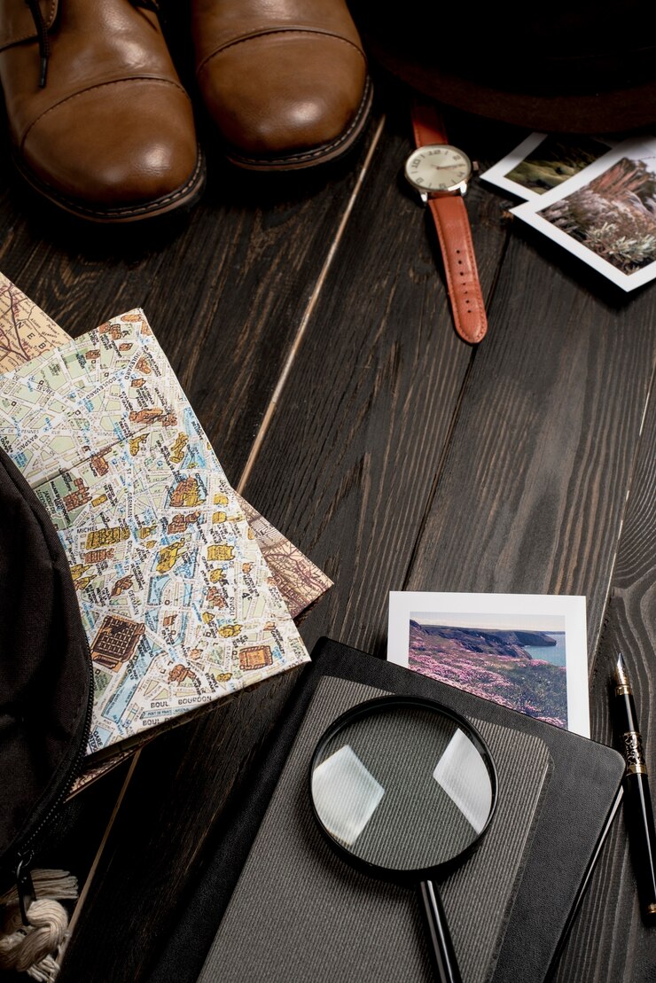 Foto grátis visão do mapa de viagens do mundo e fundamentos de viagem