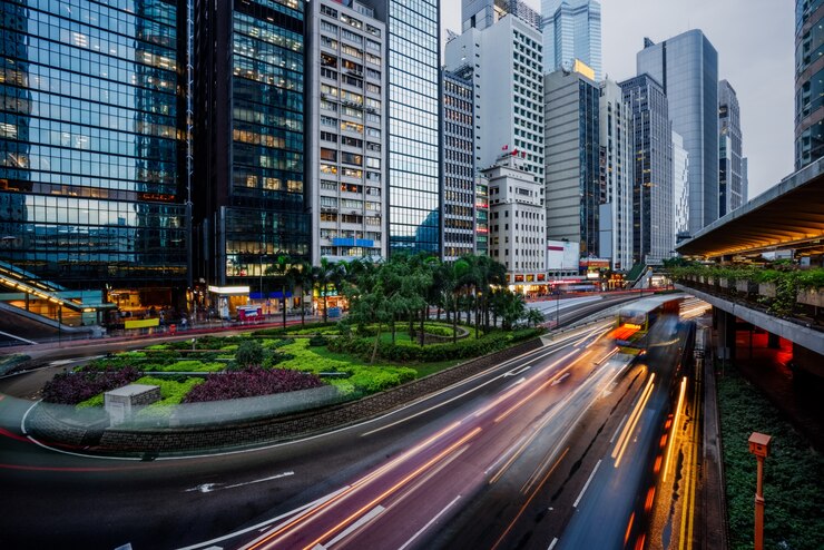 Foto grátis visão do tráfego de hong kong