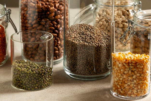 Foto grátis visão dos alérgenos comumente encontrados em grãos alimentares