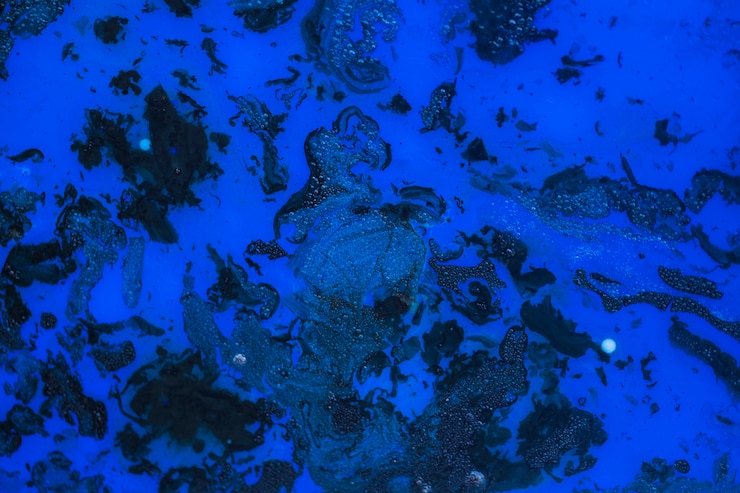 Foto grátis visão macro de pano de fundo texturizado aquarela azul