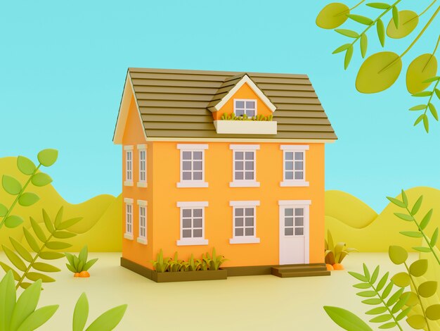 vista 3d da casa