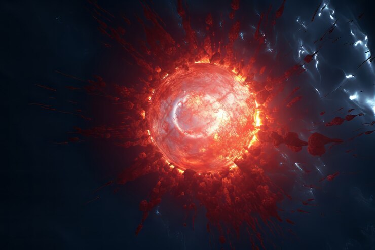 Foto grátis vista 3d do sol no espaço