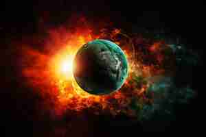 Foto grátis vista 3d do sol no espaço