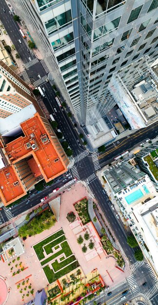 Vista aérea criativa da paisagem urbana