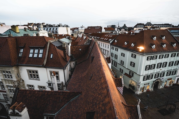 Vista aérea da antiga Câmara Municipal de Bratislava