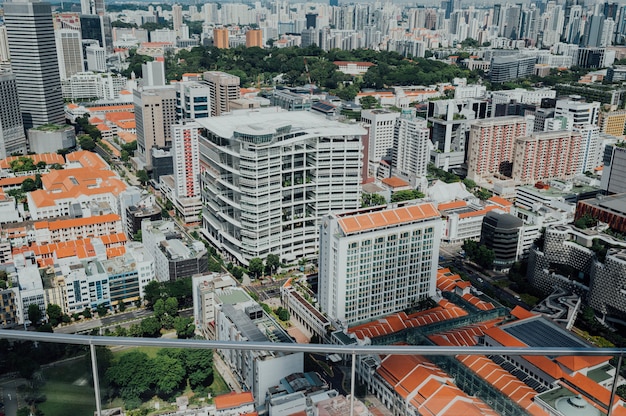 Vista aérea, de, cityscape