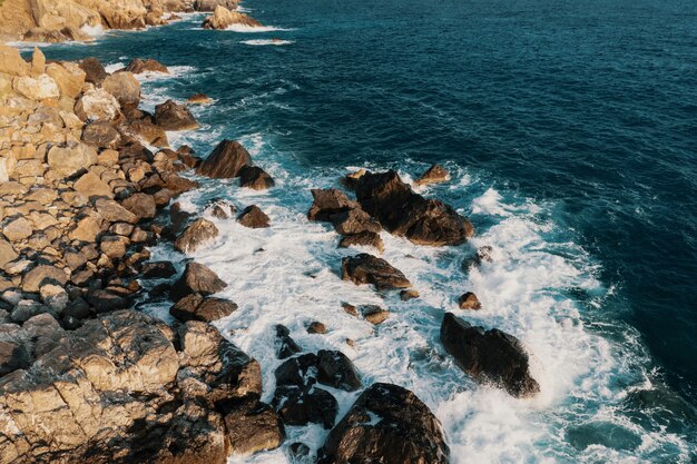 Vista aérea de uma pausa na praia