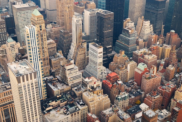 Vista aérea do horizonte de Nova York Manhattan