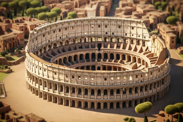 Vista da antiga arena do Colosseum romano