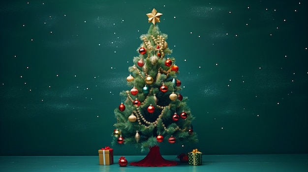 Foto grátis vista da árvore de natal lindamente decorada