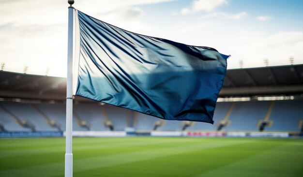 Foto grátis vista da bandeira do futebol em campo