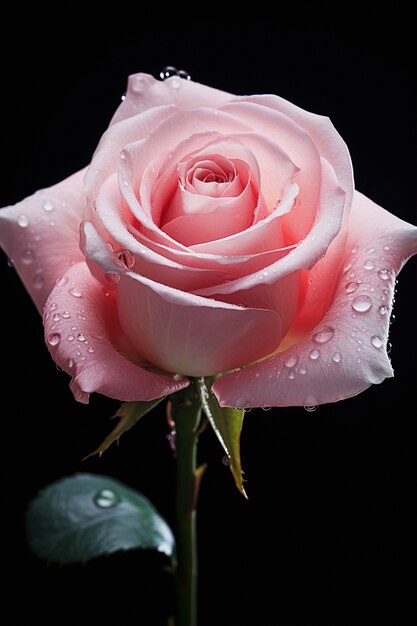 Vista da bela flor rosa desabrochando