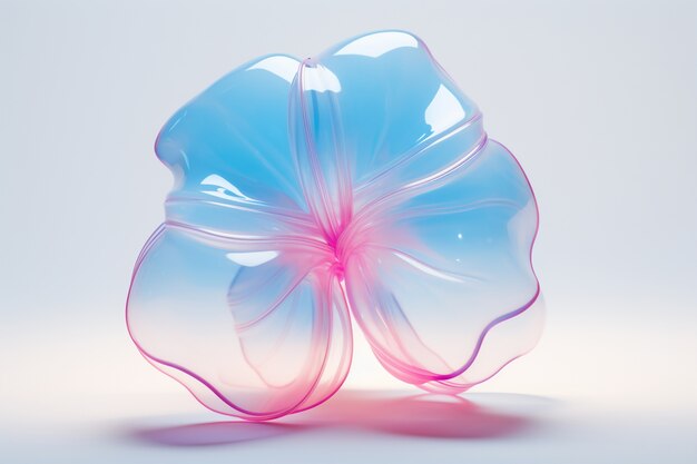 Vista da bela flor translúcida 3d