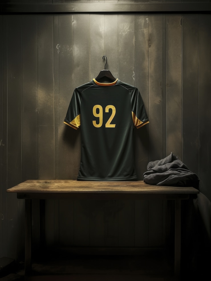 Foto grátis vista da camiseta do jogador de futebol