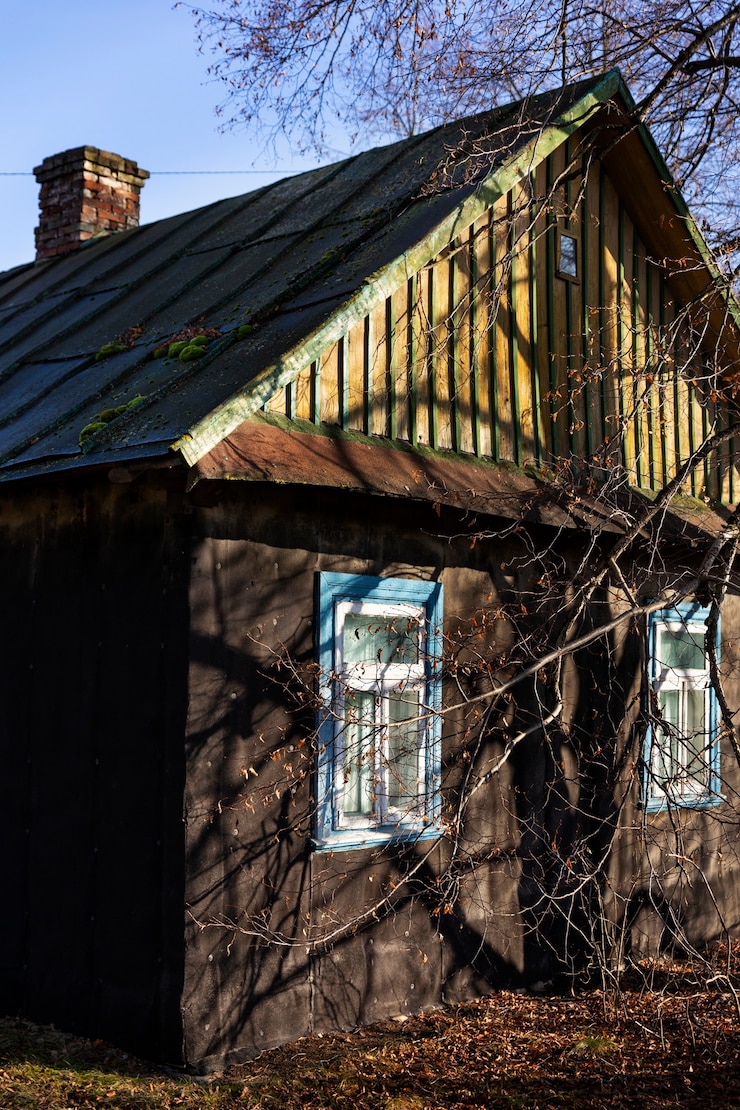 Foto grátis vista da casa abandonada e decadente na natureza