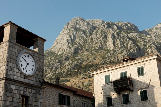 Vista da cidade velha em montenegro