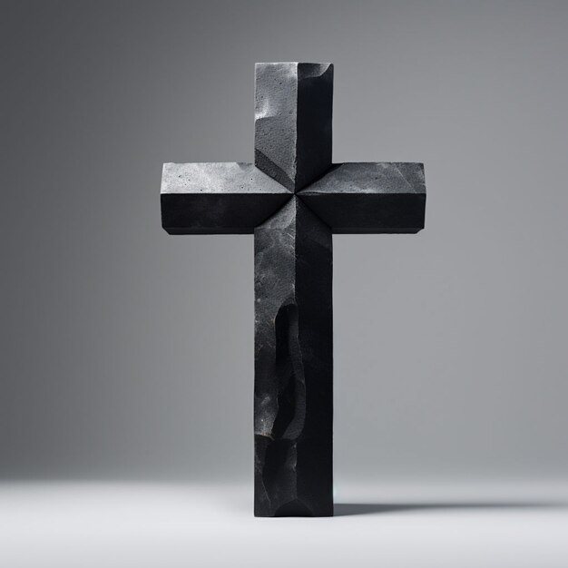 Vista da cruz religiosa simples 3d