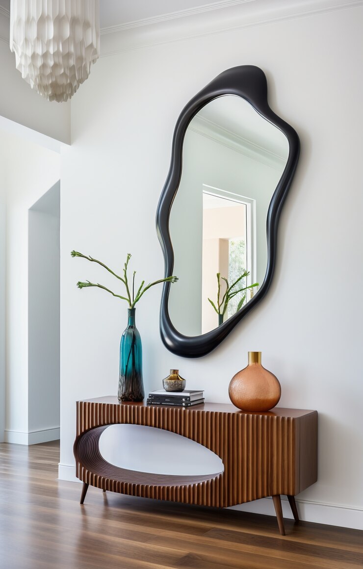 Foto grátis vista da entrada moderna com decoração interior