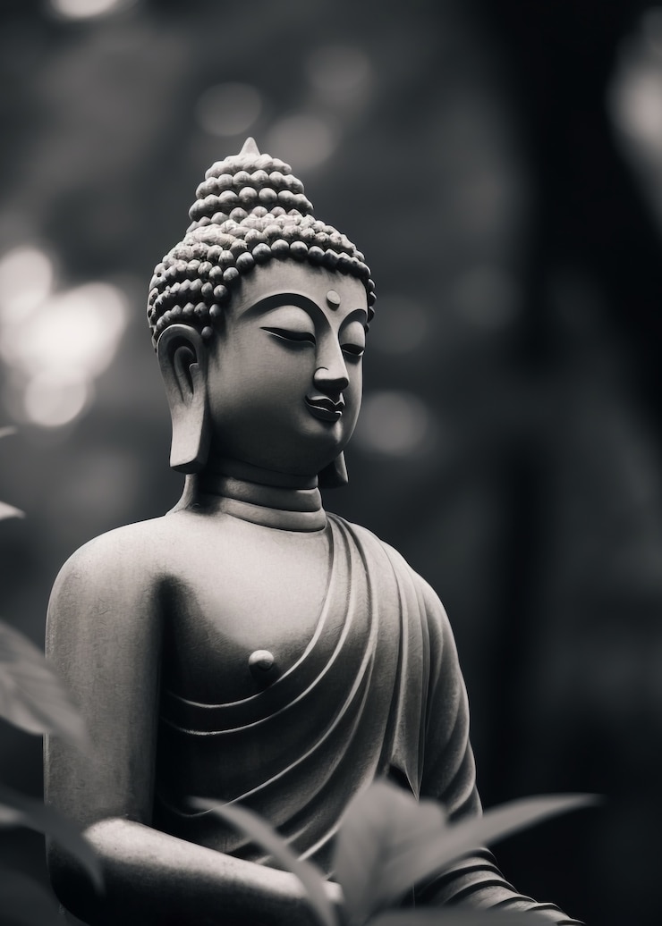 Foto grátis vista da estátua de buda zen para a espiritualidade