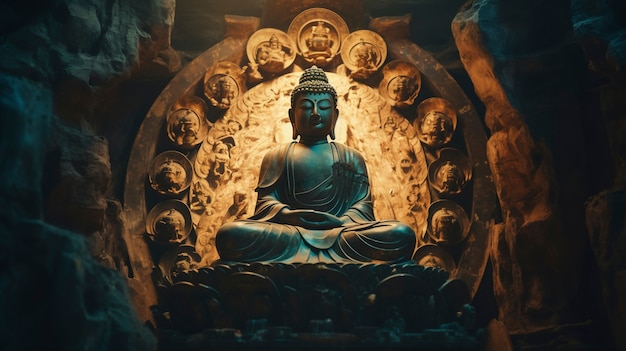 Foto grátis vista da estátua de zen buda para espiritualidade