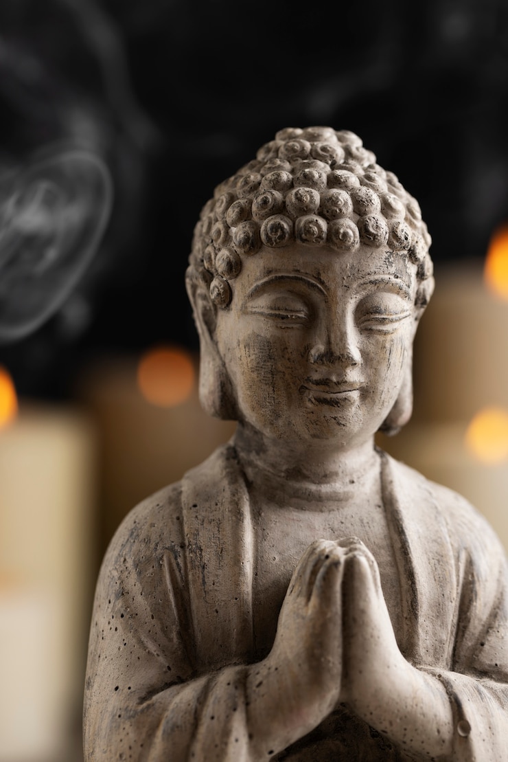 Foto grátis vista da estatueta de buda para a tranquilidade