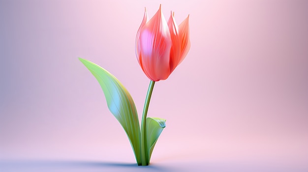 Foto grátis vista da flor tulipa 3d