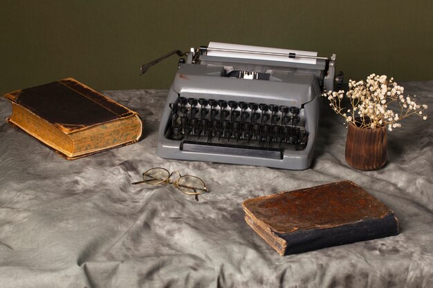 Vista da máquina de escrever vintage