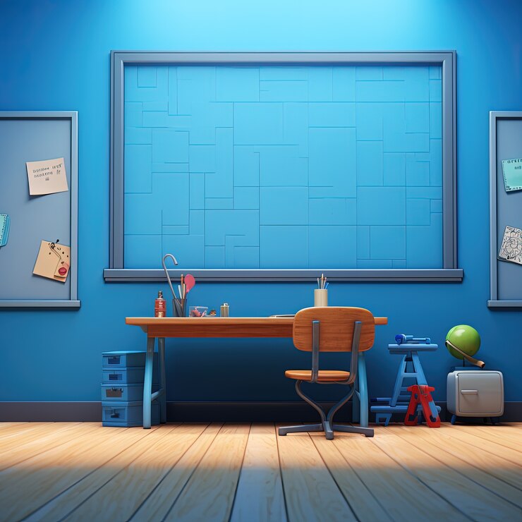Foto grátis vista da mesa da escola em 3d