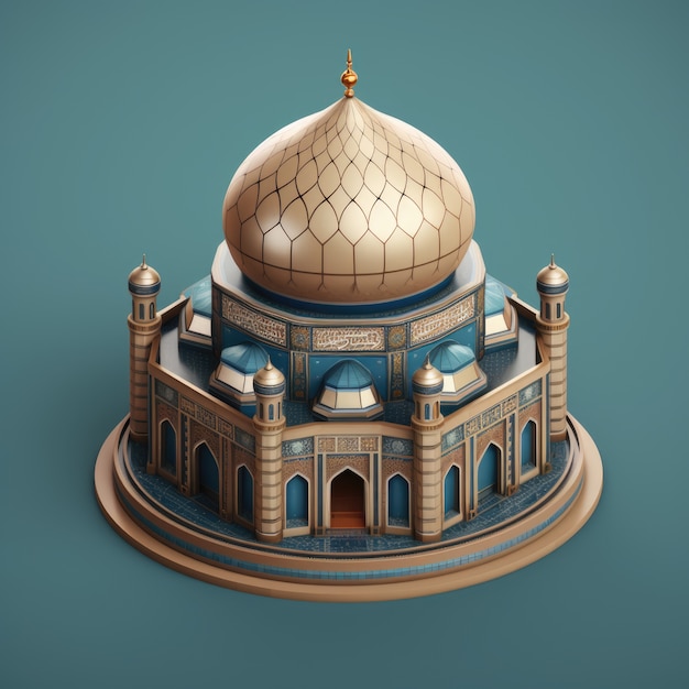 Foto grátis vista da mesquita islâmica em 3d